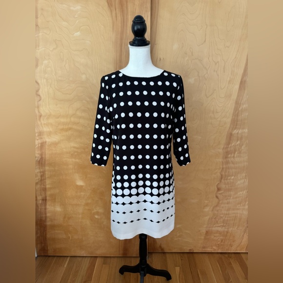 Banana Republic black and white polka dot shift dress - Picture 1 of 4
